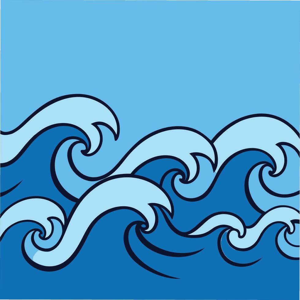 Abstract Waves Forming a Calming Ocean Pattern vector