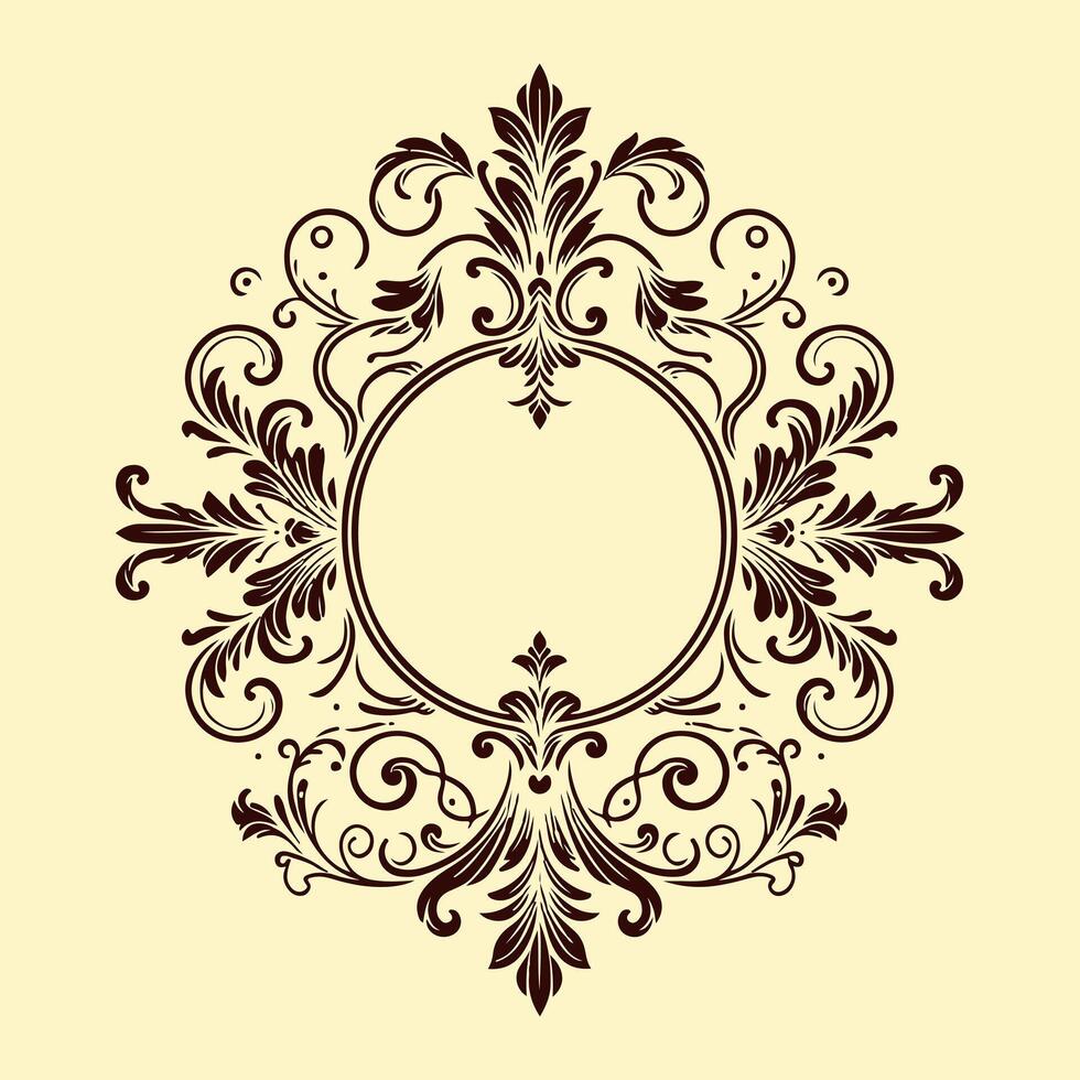 Elegant Frame Line Art invitation Pattern Minimalist Silhouette Design vector
