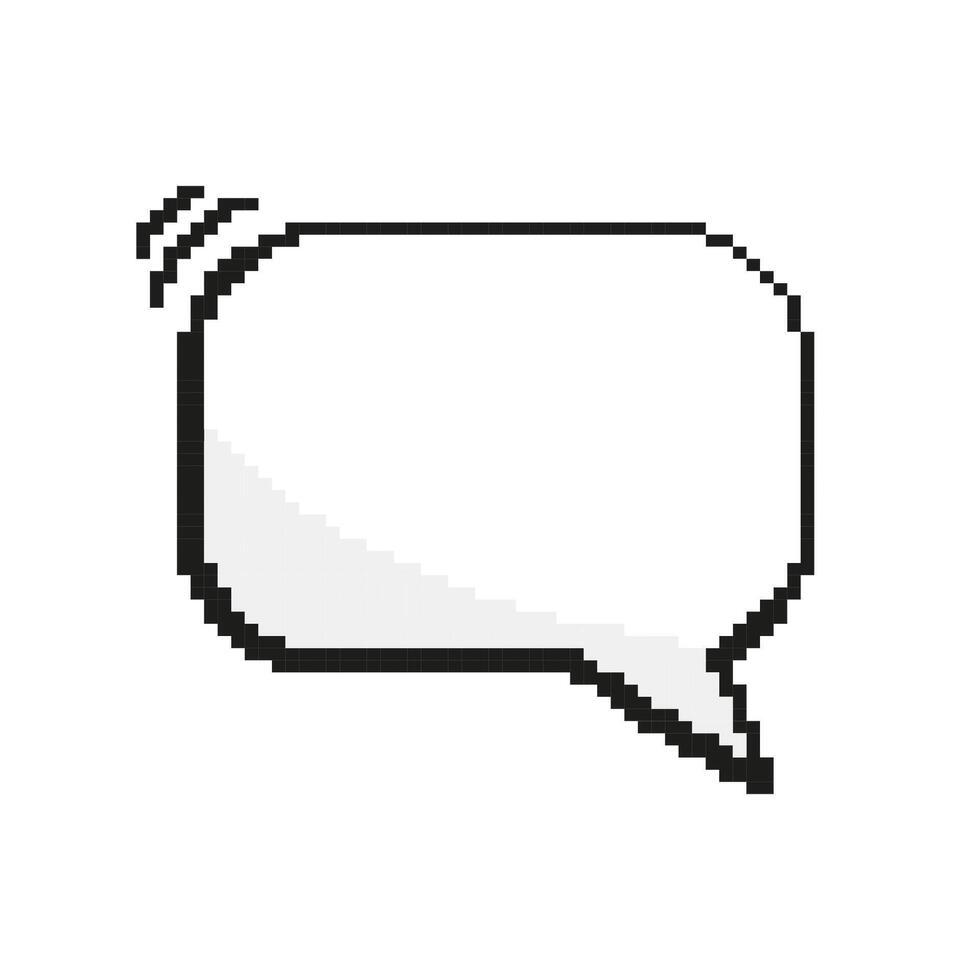 Speech Bubble Cloud. Empty Pixel Speech Bubble Message Dialogue for Text. Texting Dialogue Box Icon. Pixelated Blank Dialogue. 8 Bit Retro Style. Isolated Illustration vector