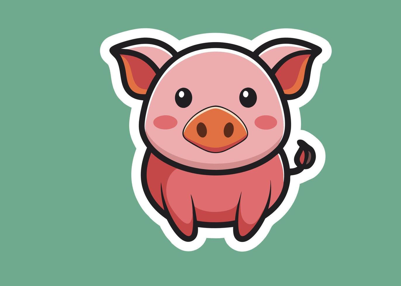 Adorable Pig with Playful Expression vector