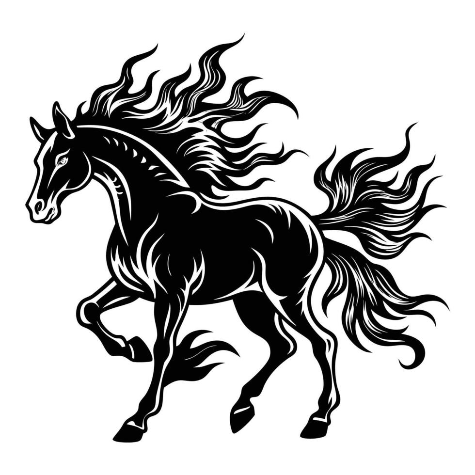 Fiery Equine Charging into Adventure vector