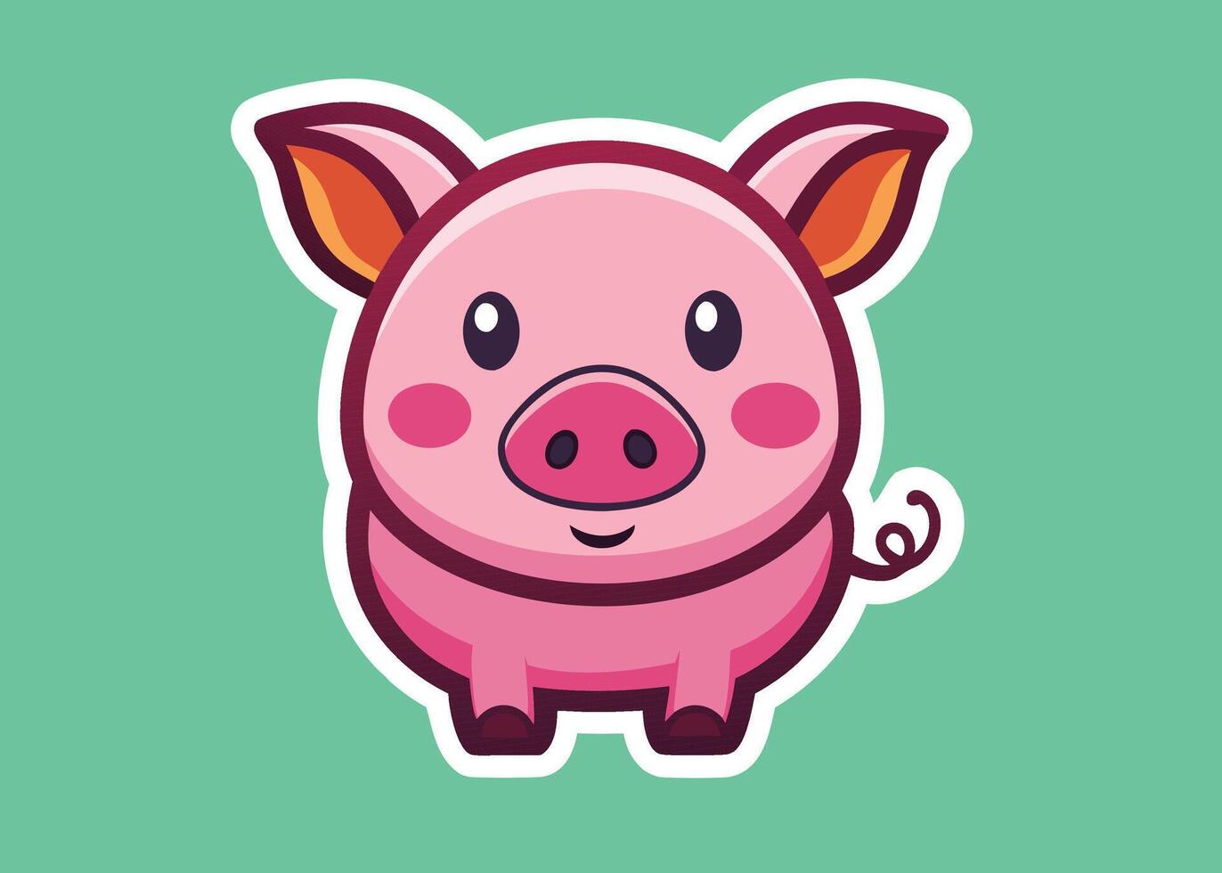 Cute Pig Smiling with Cheerful Charm vector