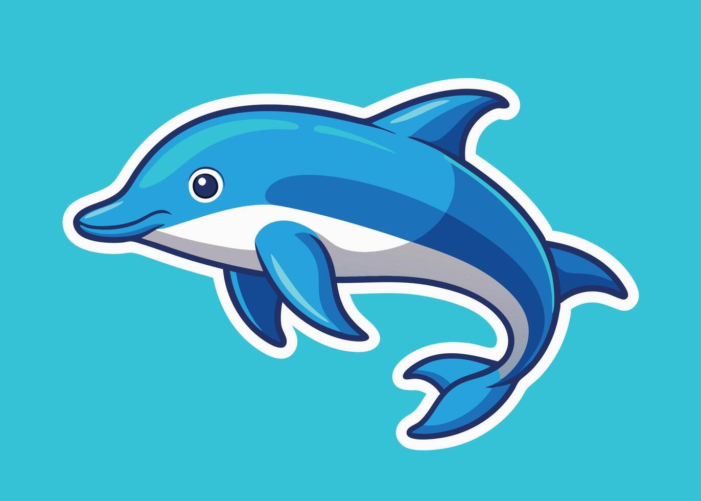 Friendly Dolphin Smiling Underwater Adventure vector