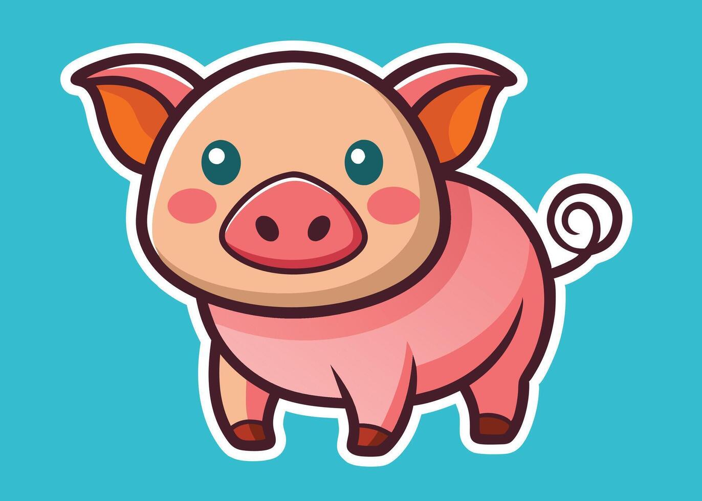Joyful Piglet Frolicking in the Grass vector