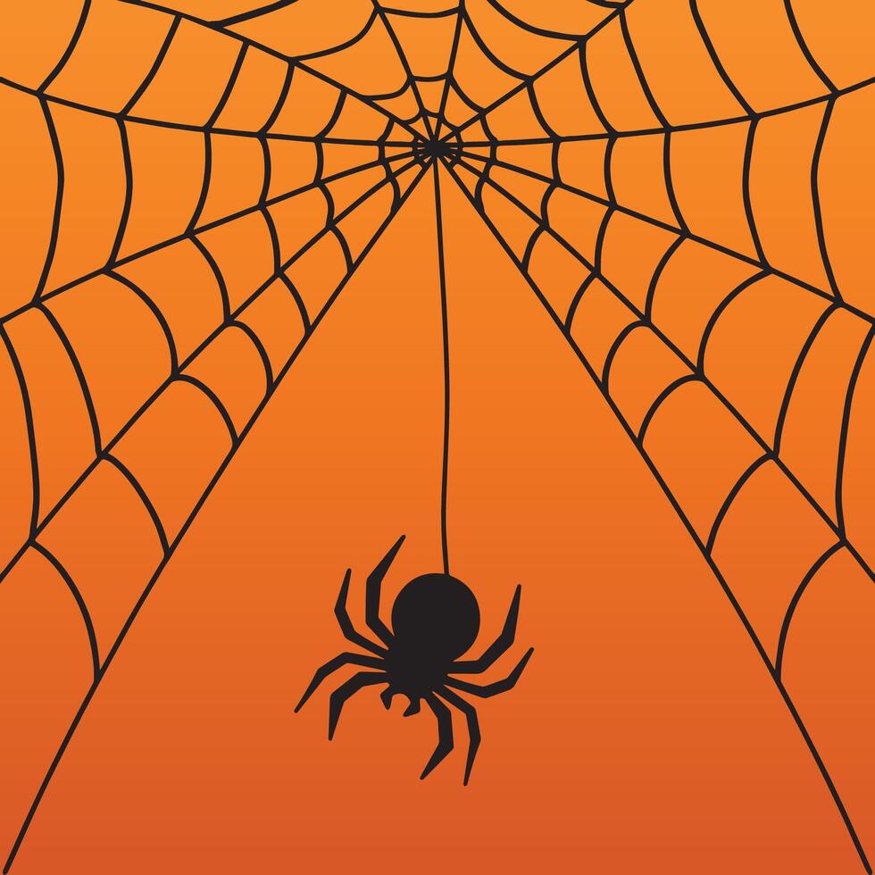 Halloween web with spider. Frame, background for decoration. Handmade web. illustration. vector
