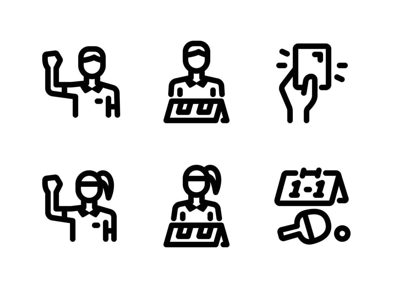 Sports Umpire Line Icons vector