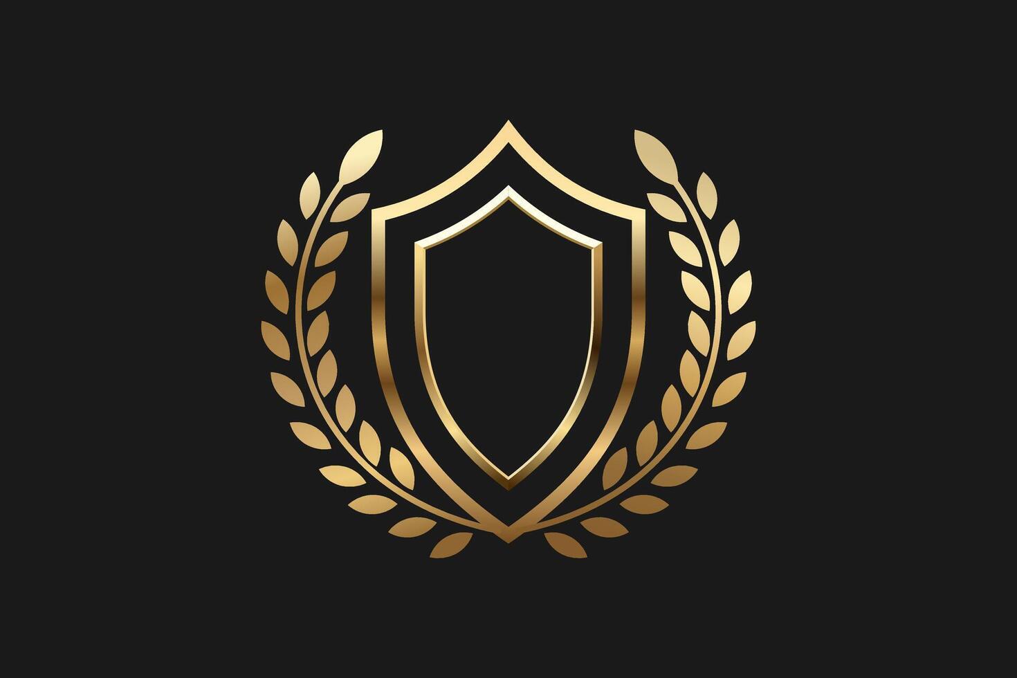 golden shield with grain luxury vector