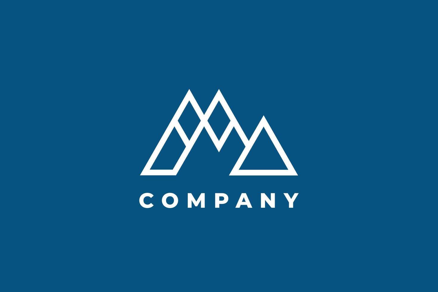 mountain hill logo design line art outline abstract minimal vector