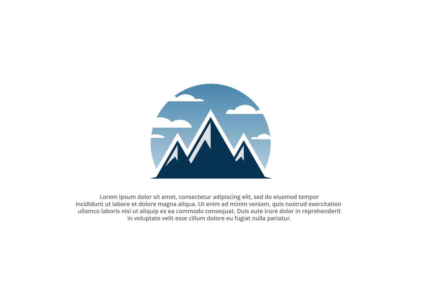 mountain hill logo design scenery hand drawn vector