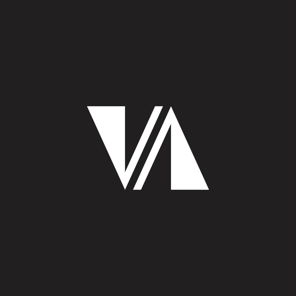 letter va triangles simple geometric logo vector