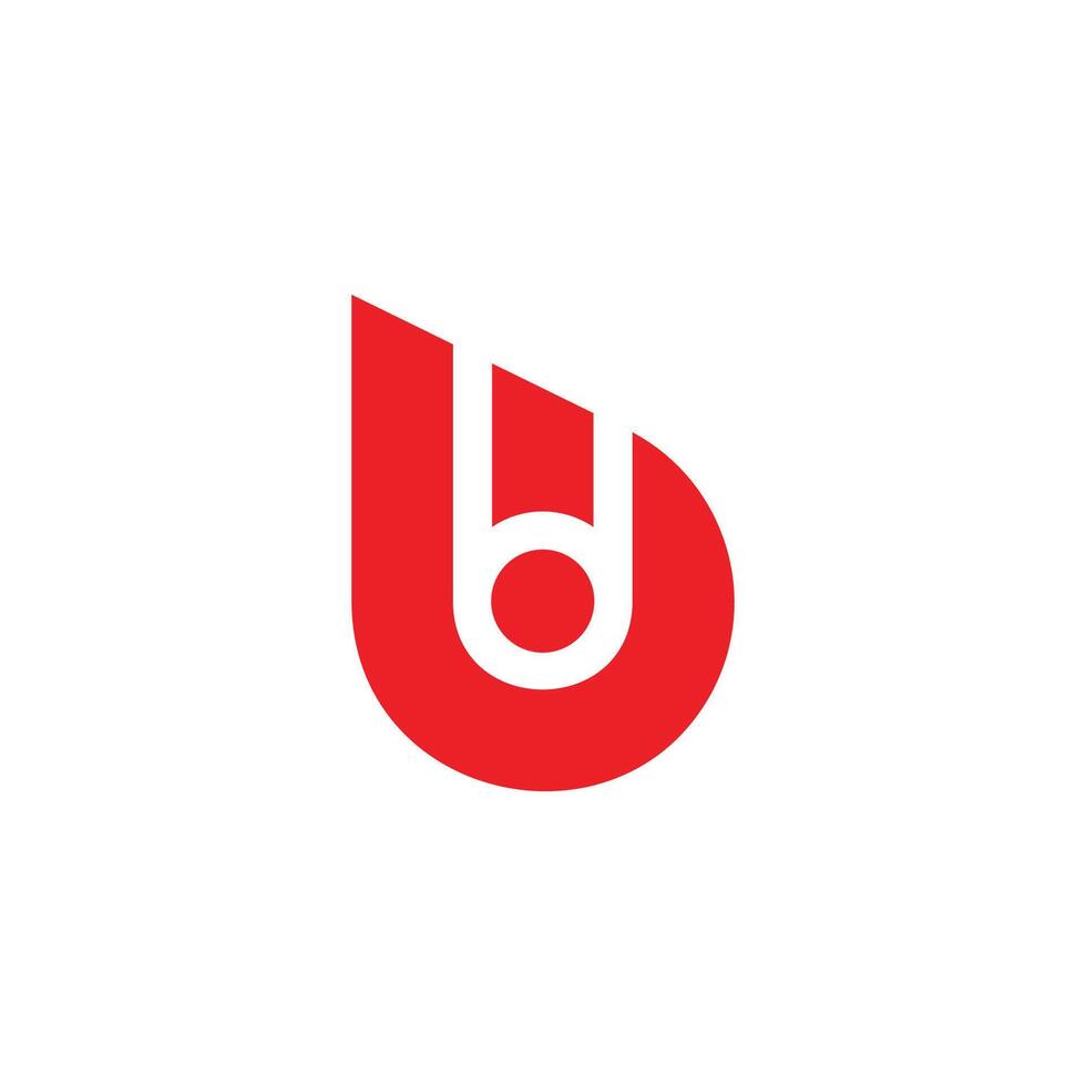 letter bi abstract simple geometric red logo vector
