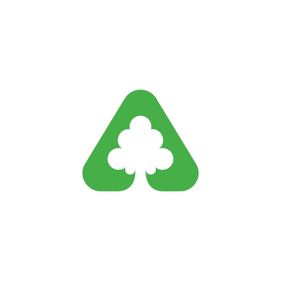 green tree triangle simple geometric symbol vector