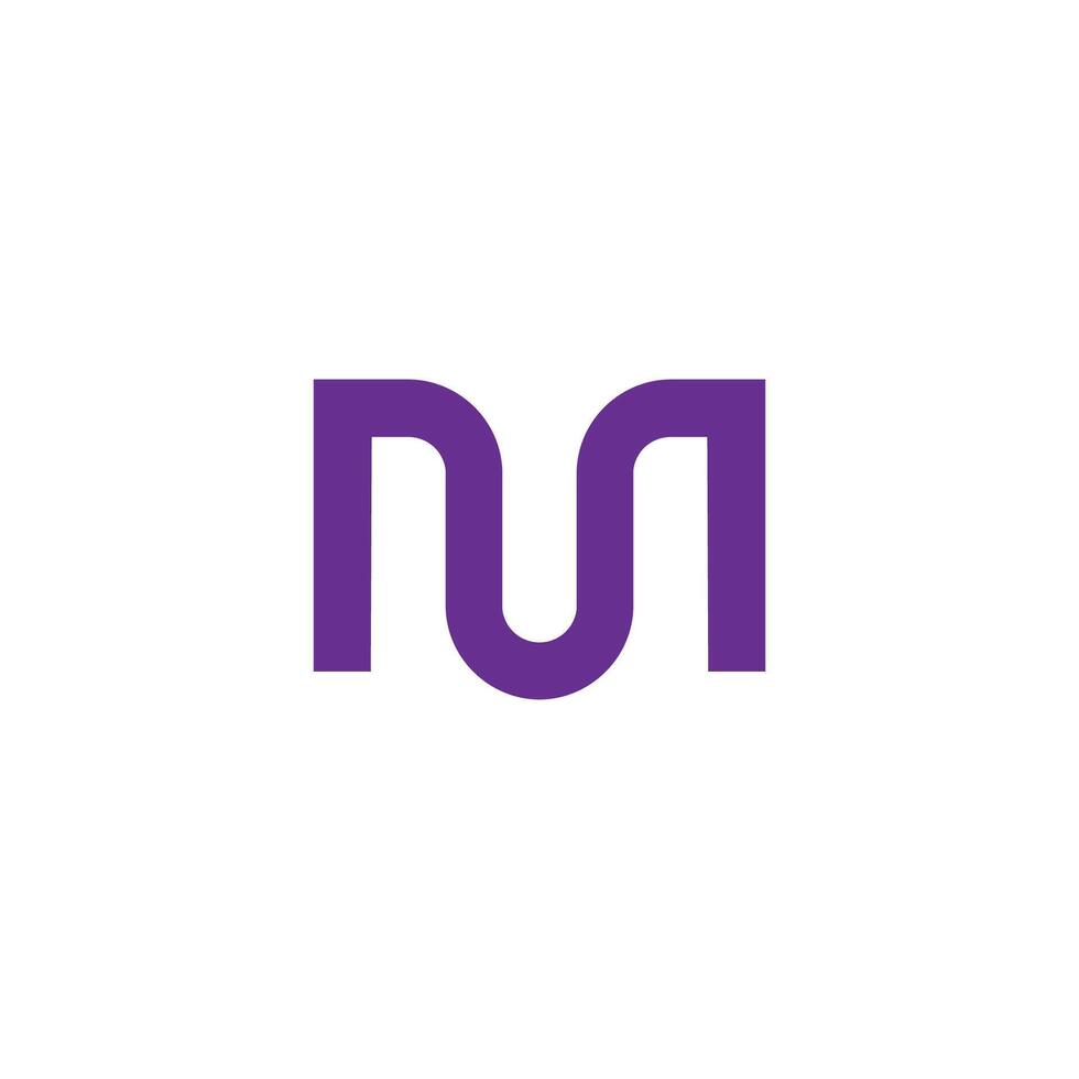 letters mu abstract simple geometric lines logo vector