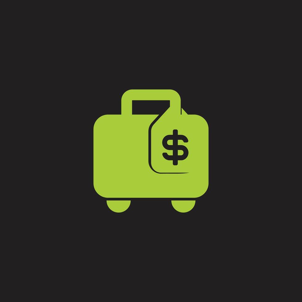suitcase of money dollar simple geometric symbol vector