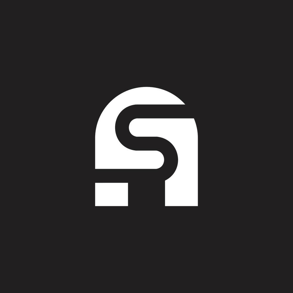 letter as sa simple geometric motion logo vector