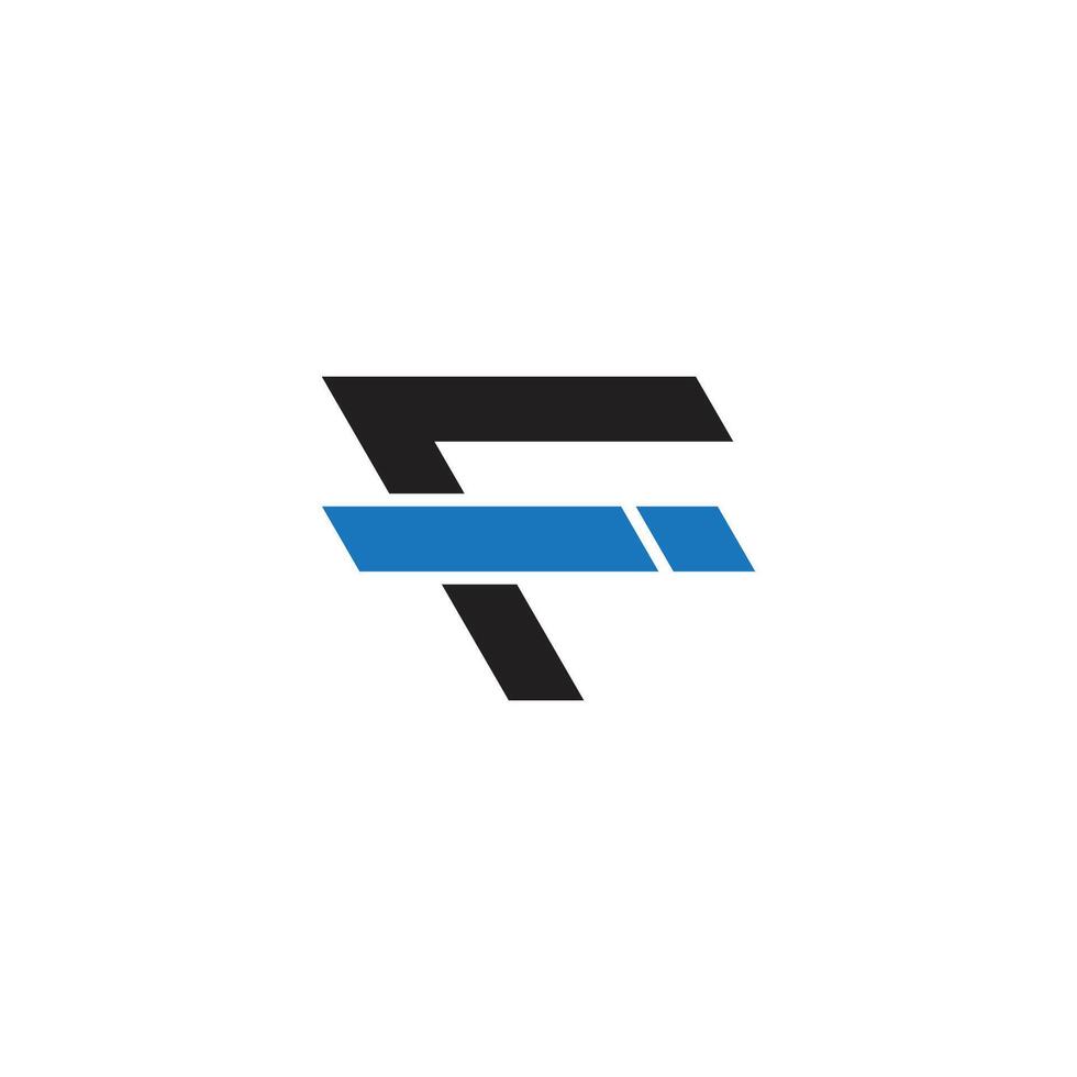letter fi simple geometric arrow colorful logo vector