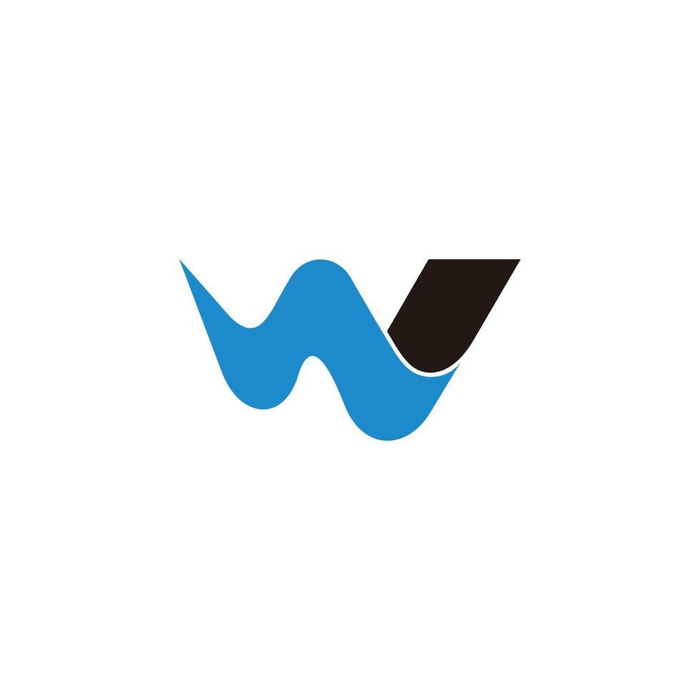letter w river flow water symbol logo vector