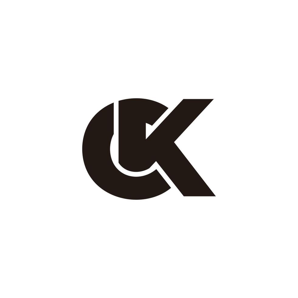 letters ck circles geometric simple logo vector