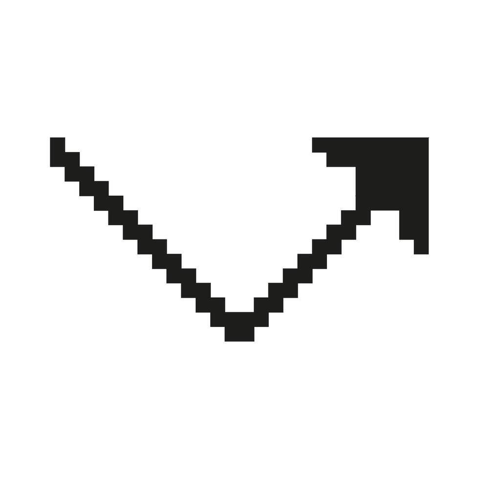 Upward Arrow Pixel Art Icon. Pixelated Arrow Pointing Upward, Symbol Of Progress, Increase, Growth. Isolated Illustration vector
