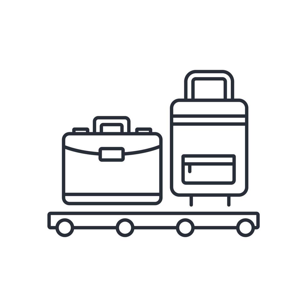 Suitcase icon. .Editable stroke.linear style sign for use web design,logo.Symbol illustration. vector