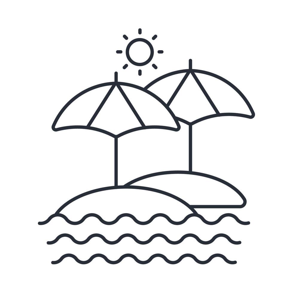 beach icon. .Editable stroke.linear style sign for use web design,logo.Symbol illustration. vector