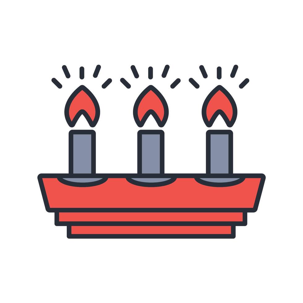 candles icon. .Editable stroke.linear style sign for use web design,logo.Symbol illustration. vector
