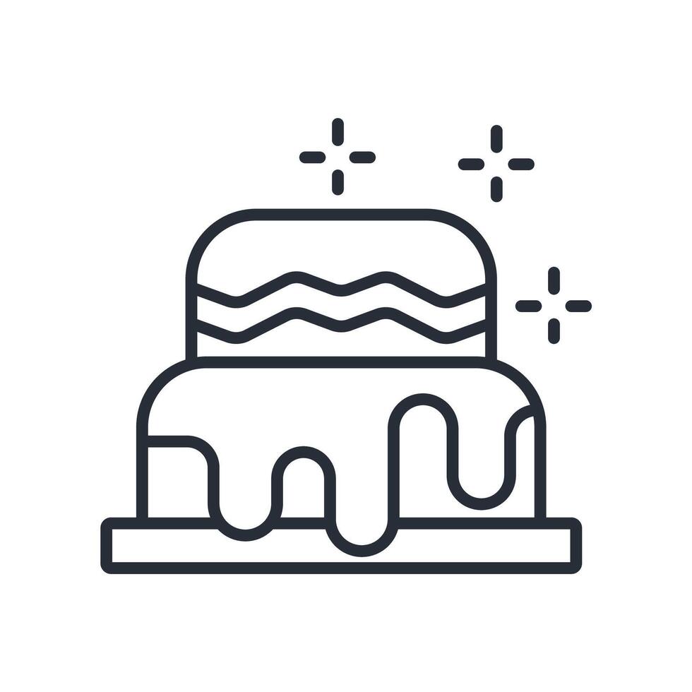 cake icon. .Editable stroke.linear style sign for use web design,logo.Symbol illustration. vector