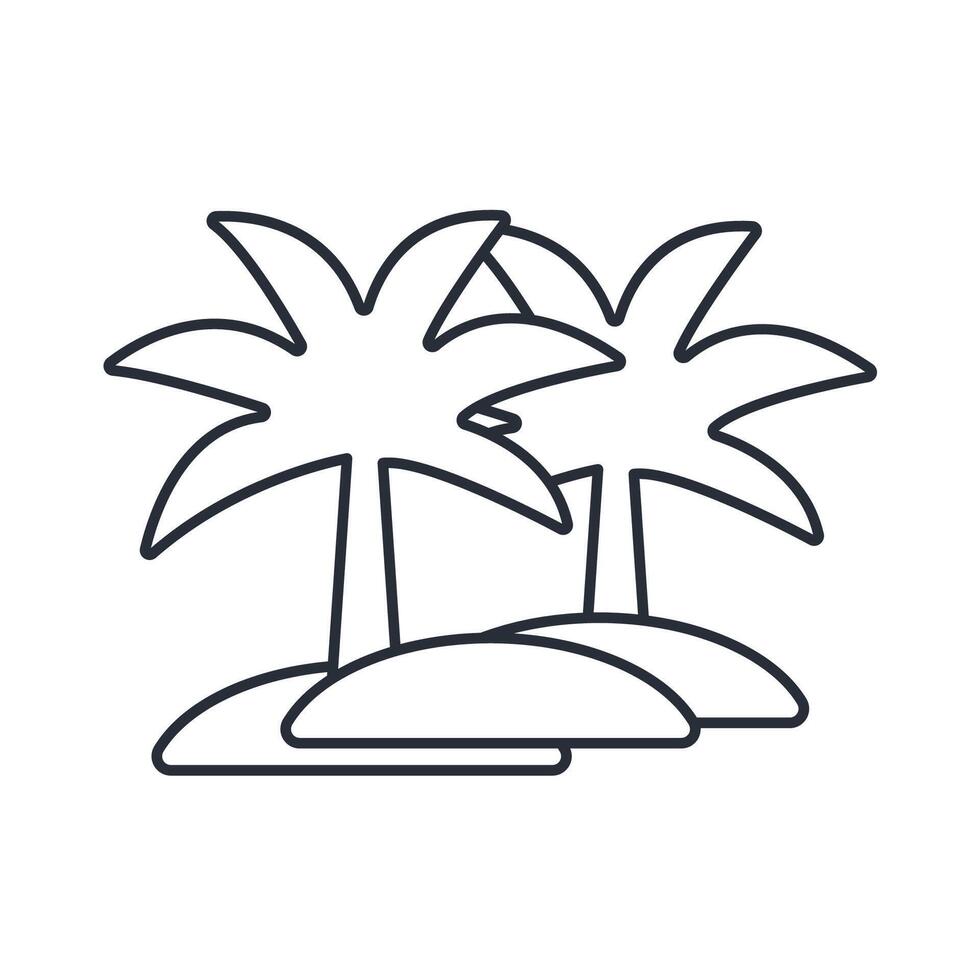 palm tree icon. .Editable stroke.linear style sign for use web design,logo.Symbol illustration. vector