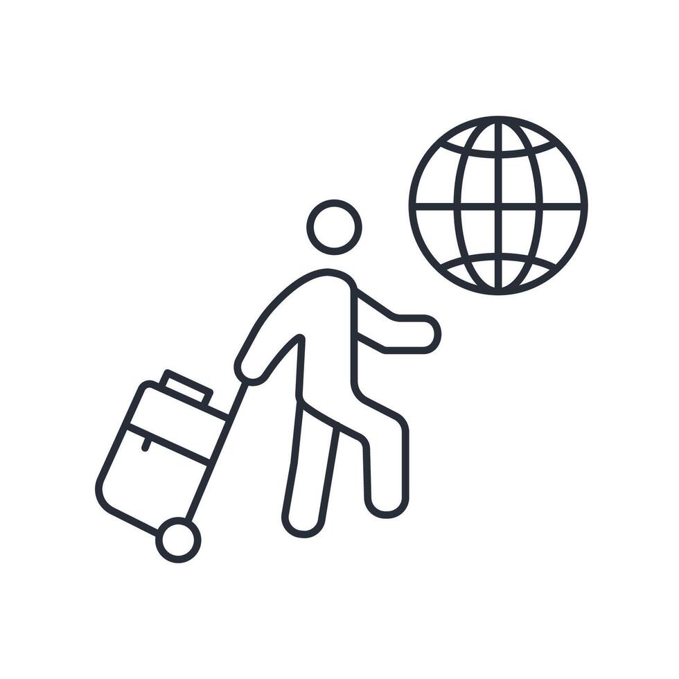 traveling icon. .Editable stroke.linear style sign for use web design,logo.Symbol illustration. vector