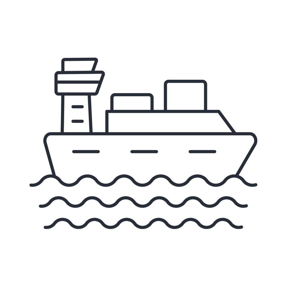 Cruise ship icon. .Editable stroke.linear style sign for use web design,logo.Symbol illustration. vector