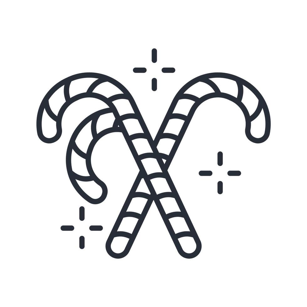 candy cane icon. .Editable stroke.linear style sign for use web design,logo.Symbol illustration. vector