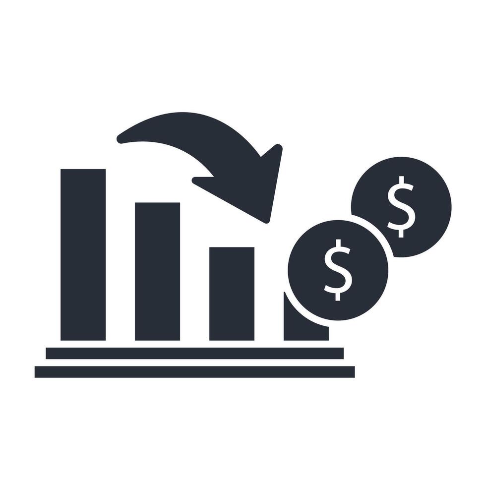 market crash icon. .Editable stroke.linear style sign for use web design,logo.Symbol illustration. vector