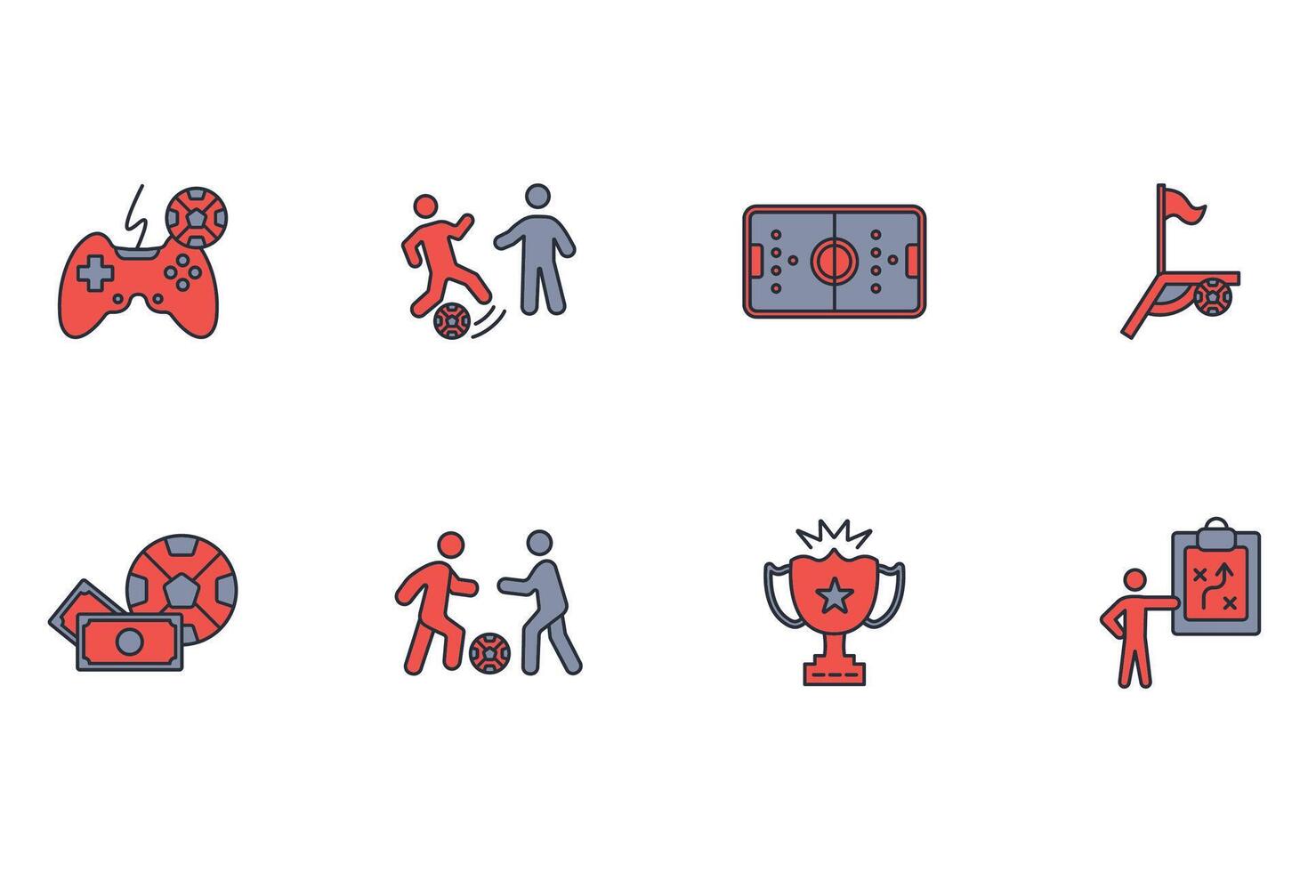 Football and soccer icon set..Editable stroke.linear style sign for use web design,logo.Symbol illustration. vector