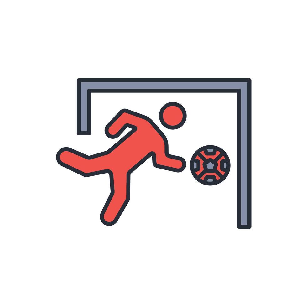 Goalkeeper icon. .Editable stroke.linear style sign for use web design,logo.Symbol illustration. vector
