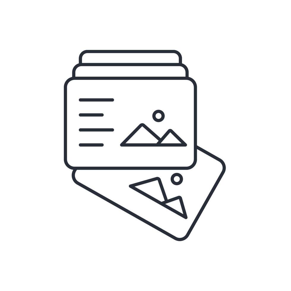 Postcard icon. .Editable stroke.linear style sign for use web design,logo.Symbol illustration. vector