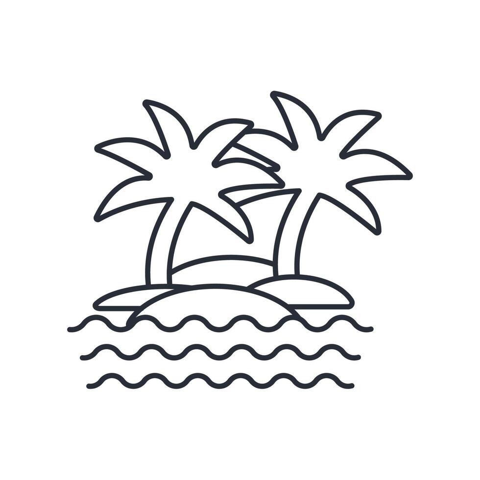 island icon. .Editable stroke.linear style sign for use web design,logo.Symbol illustration. vector