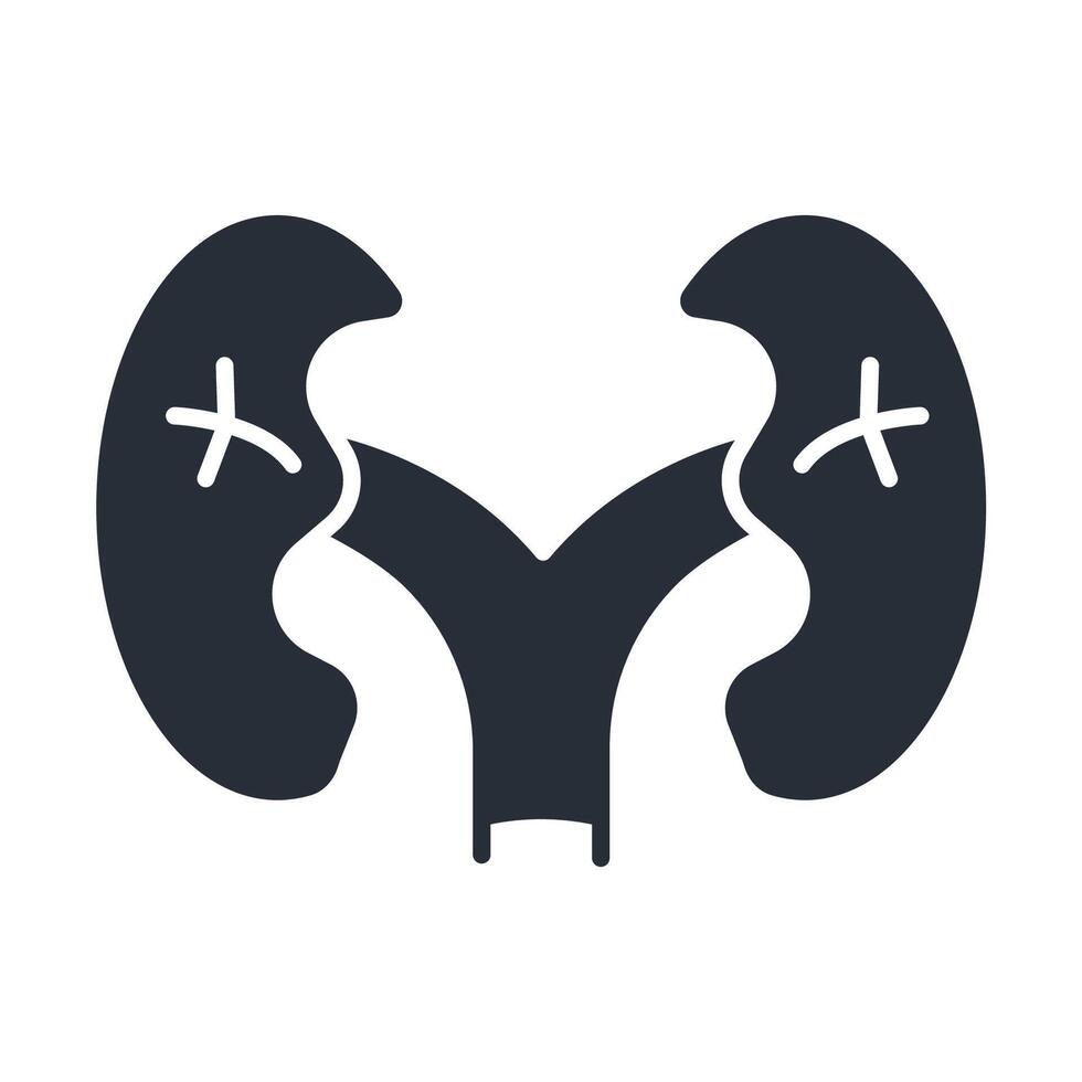 kidneys icon. .Editable stroke.linear style sign for use web design,logo.Symbol illustration. vector