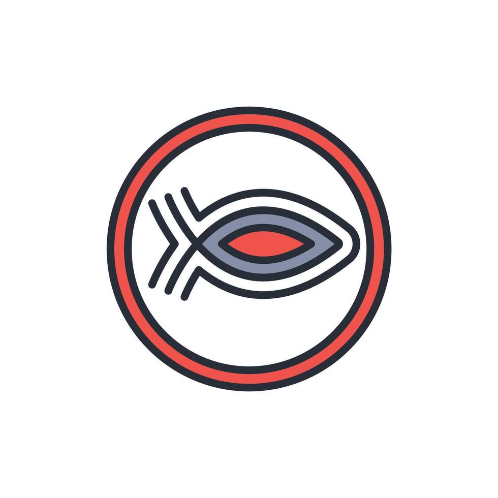 ichthys icon. .Editable stroke.linear style sign for use web design,logo.Symbol illustration. vector