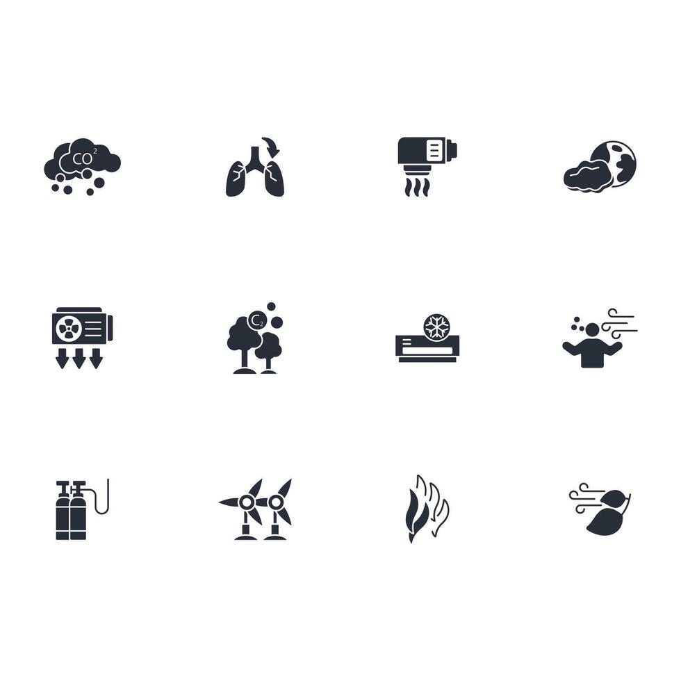 Air icon set..Editable stroke.linear style sign for use web design,logo.Symbol illustration. vector