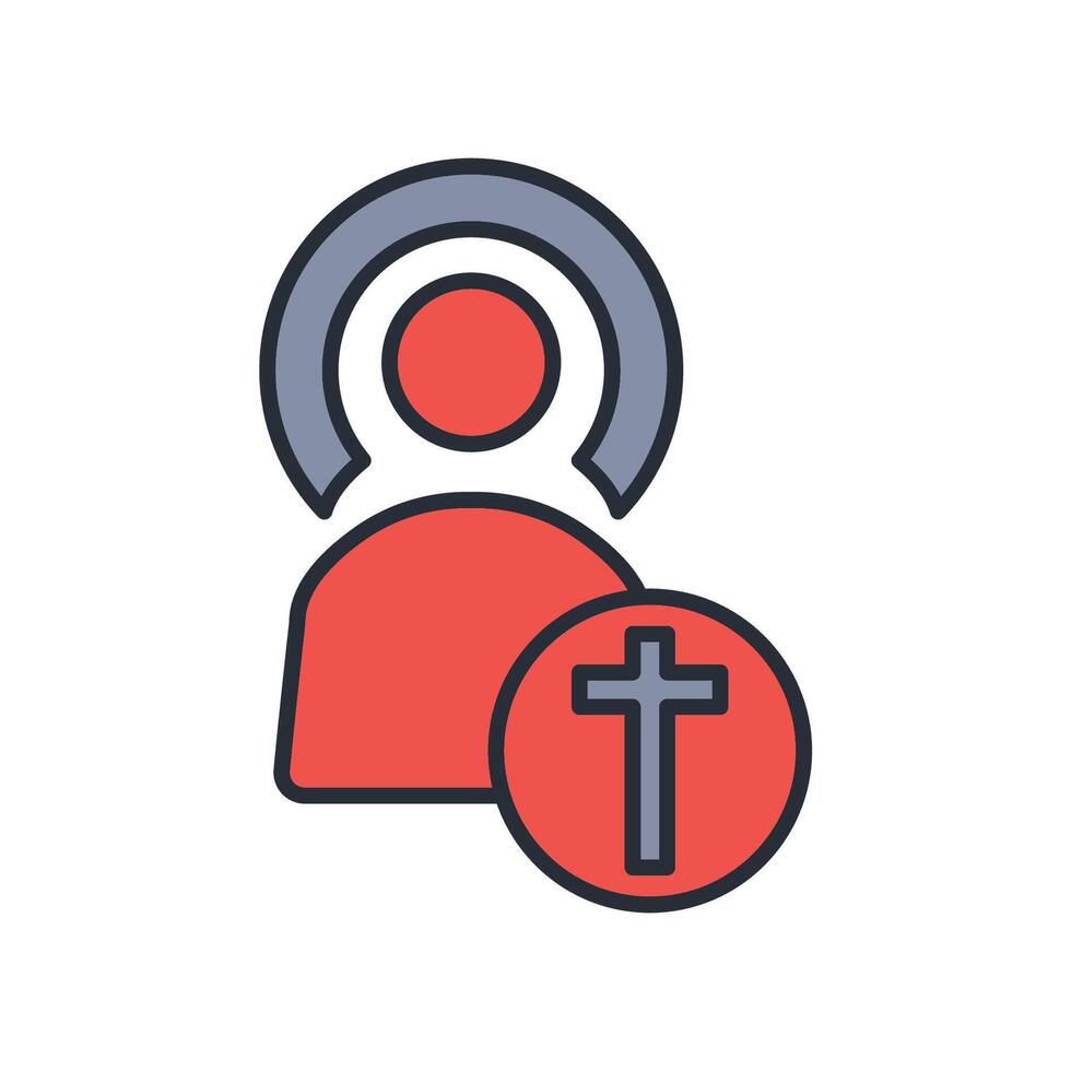 saint icon. .Editable stroke.linear style sign for use web design,logo.Symbol illustration. vector
