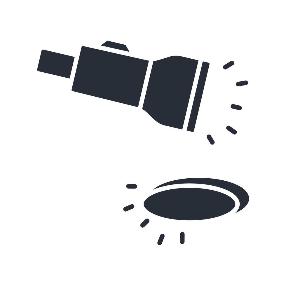 flashlight icon. .Editable stroke.linear style sign for use web design,logo.Symbol illustration. vector