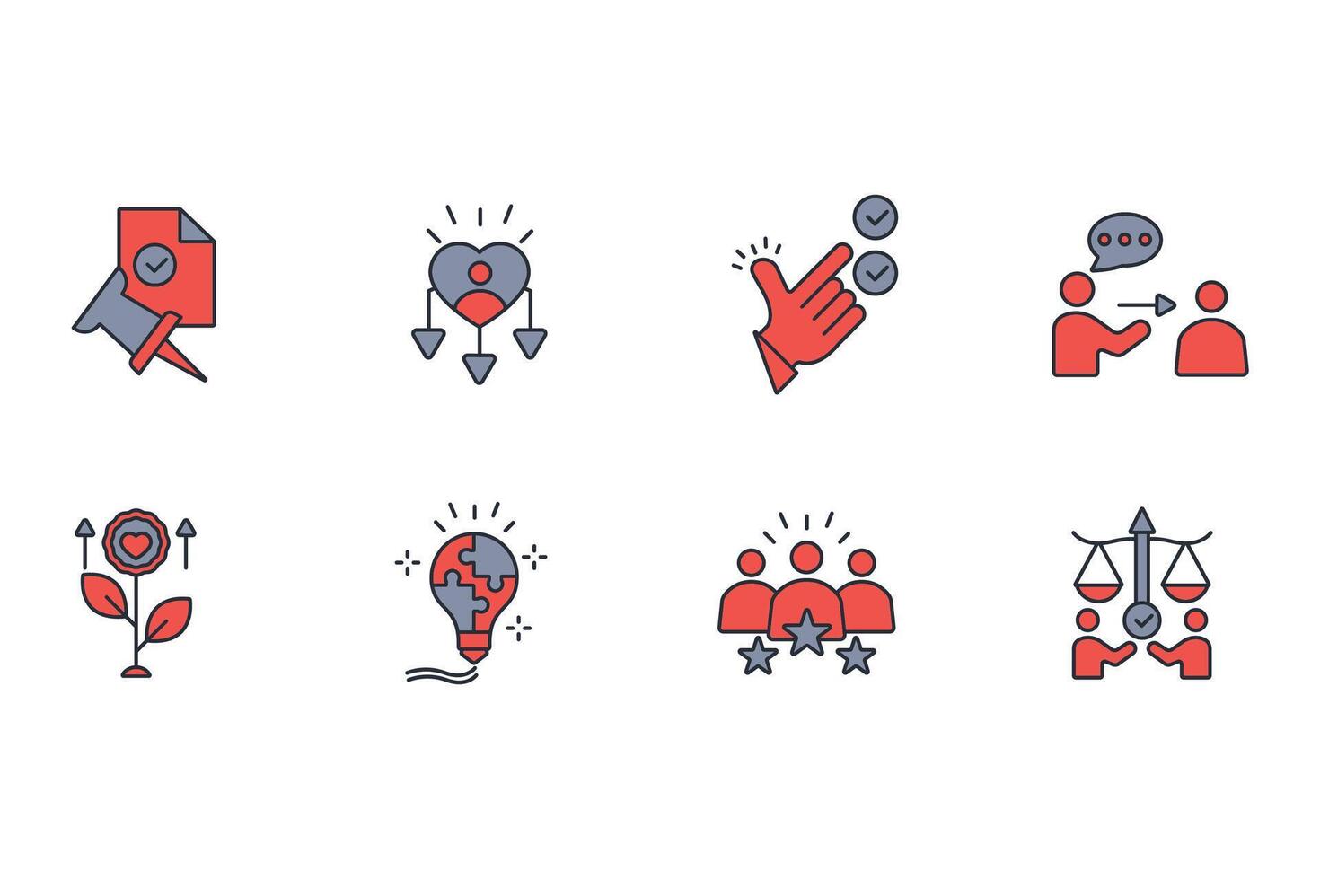 Soft skills icon set..Editable stroke.linear style sign for use web design,logo.Symbol illustration. vector