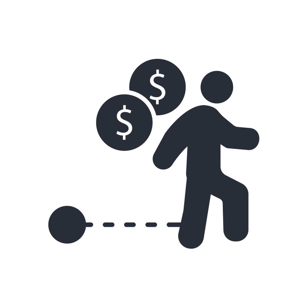 Debt icon. .Editable stroke.linear style sign for use web design,logo.Symbol illustration. vector