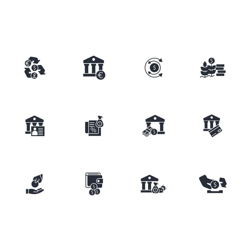 Bank icon set..Editable stroke.linear style sign for use web design,logo.Symbol illustration. vector