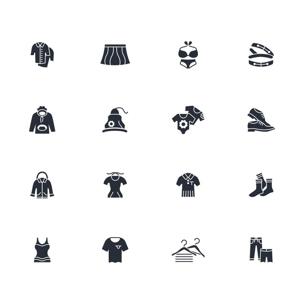 Clothes icon set..Editable stroke.linear style sign for use web design,logo.Symbol illustration. vector