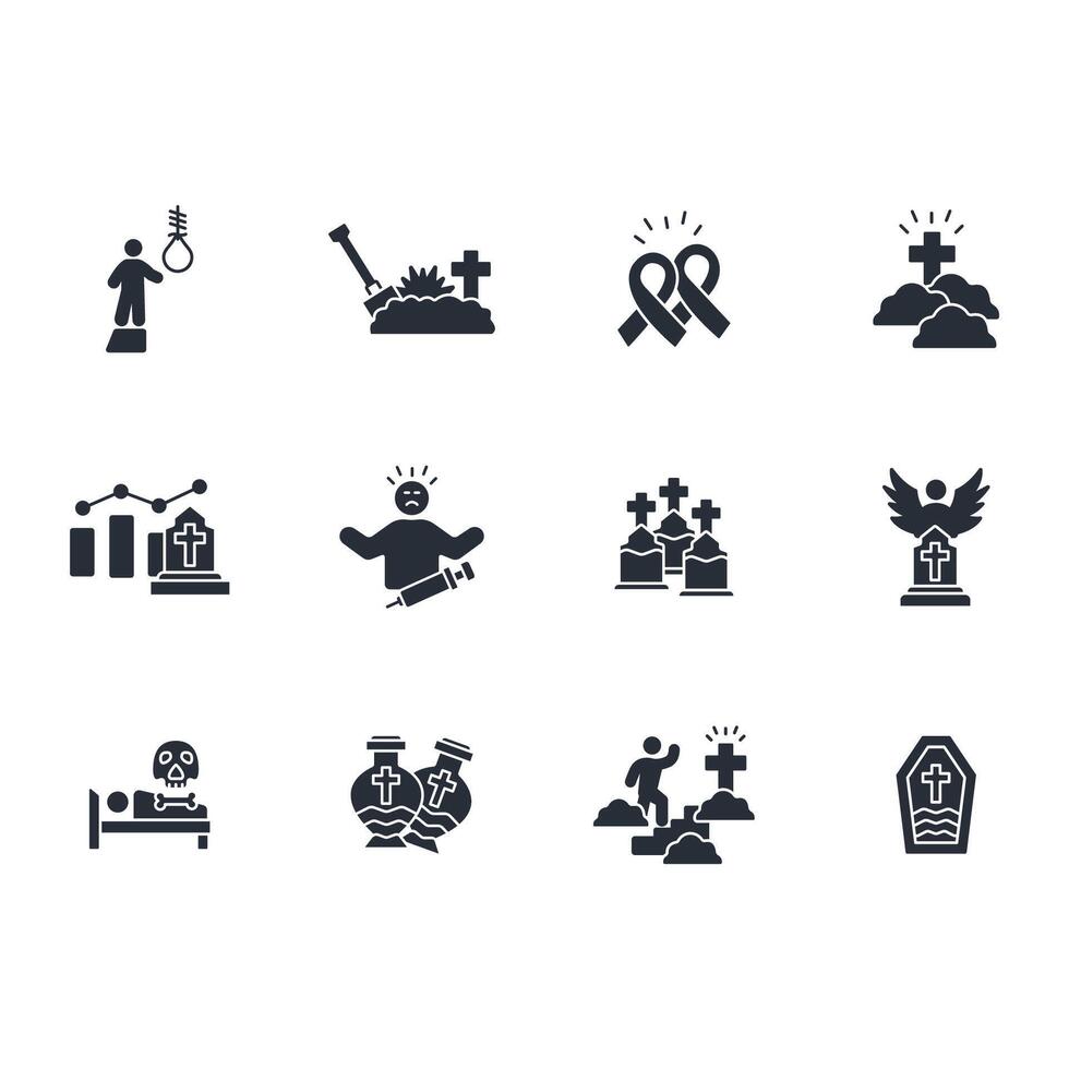 death icon set..Editable stroke.linear style sign for use web design,logo.Symbol illustration. vector