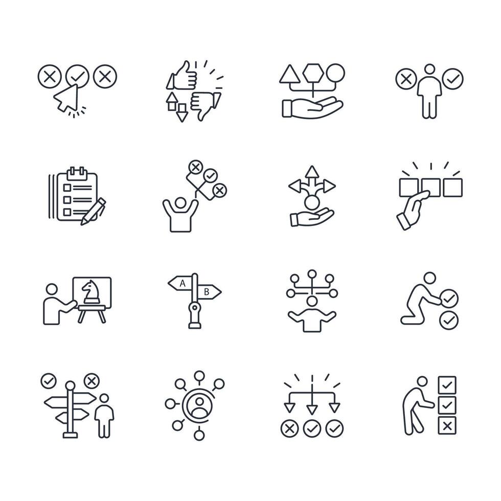 Choice icon set..Editable stroke.linear style sign for use web design,logo.Symbol illustration. vector