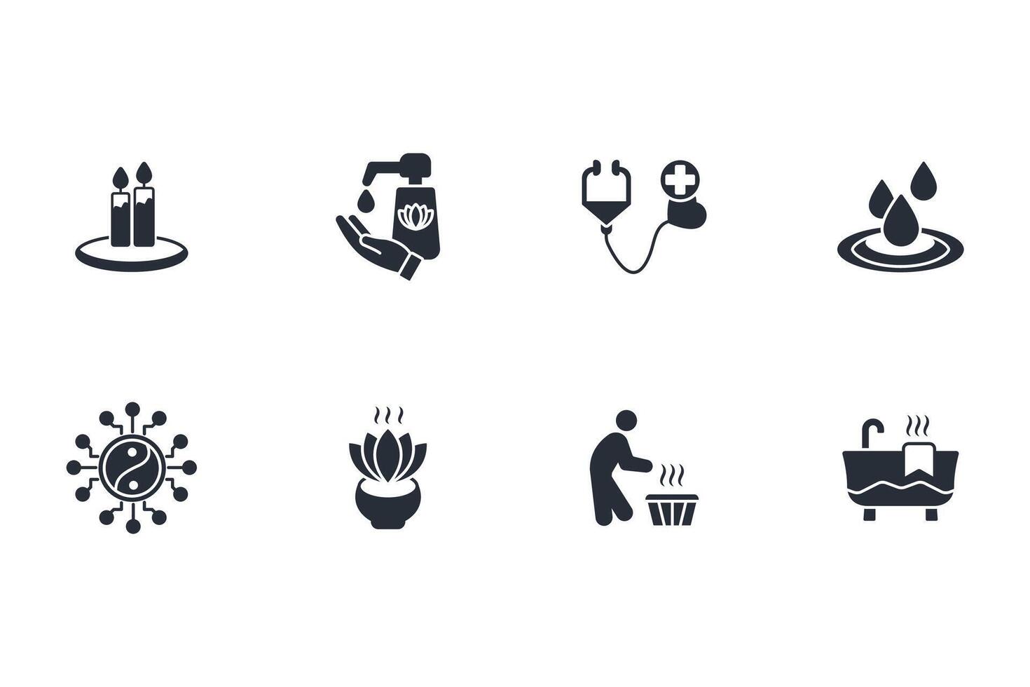 beauty and spa icon set..Editable stroke.linear style sign for use web design,logo.Symbol illustration. vector