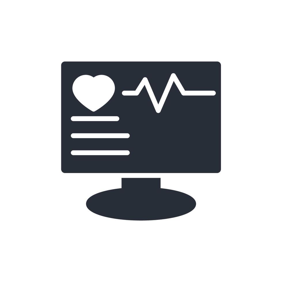 monitor medical icon. .Editable stroke.linear style sign for use web design,logo.Symbol illustration. vector