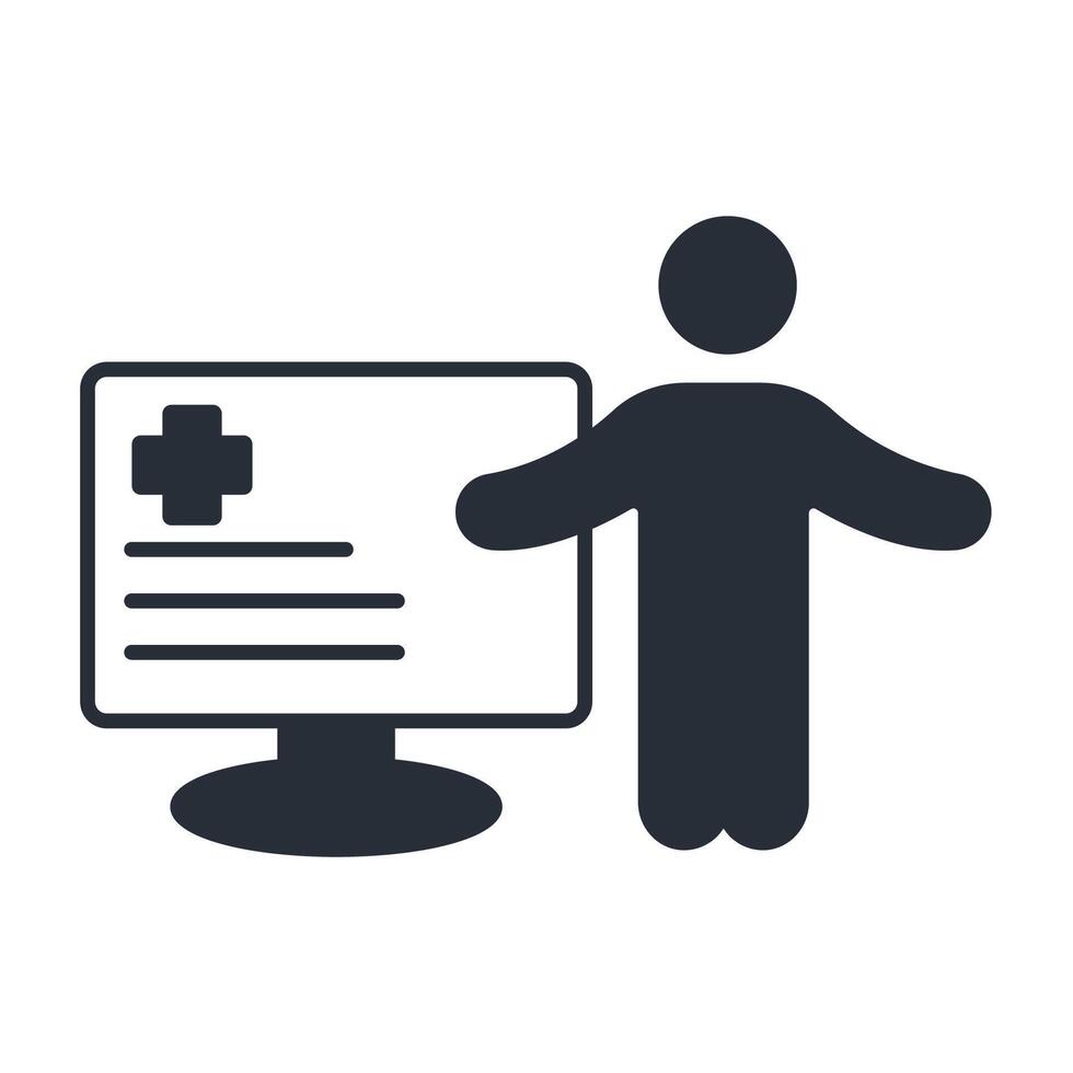 online medical icon. .Editable stroke.linear style sign for use web design,logo.Symbol illustration. vector